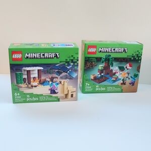 NIB Lego Minecraft Bundle Steve's Desert Expedition and The Swamp Adventure